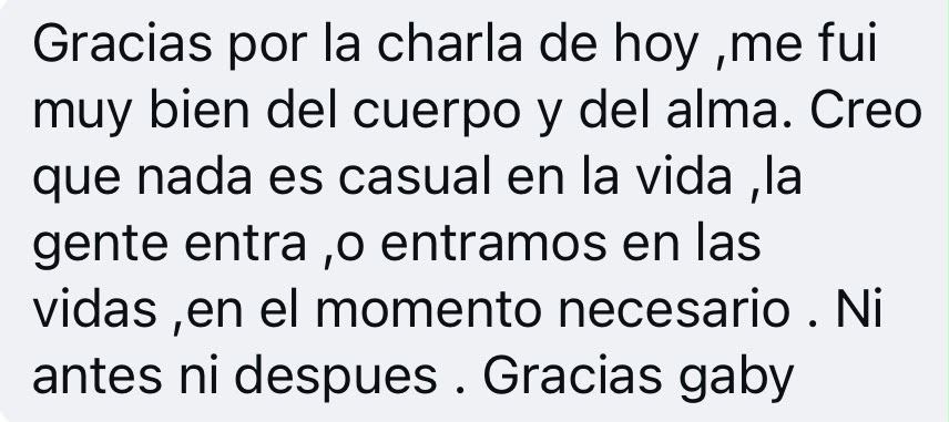 Mensaje de WhatsApp de una paciente