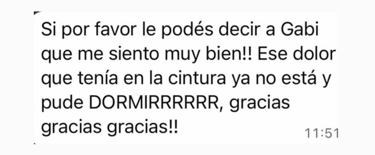 Mensaje de WhatsApp de una paciente